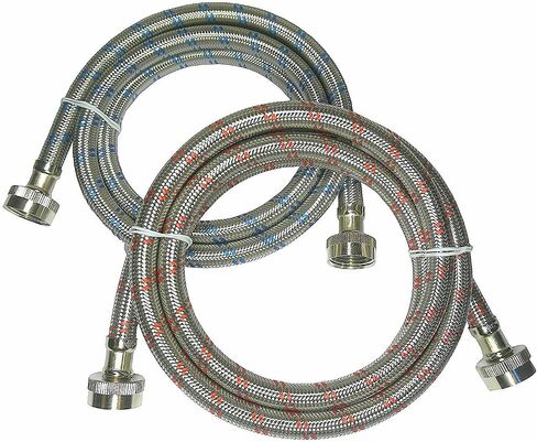 Tolxh Replacement Part NEW Pack of 2 Premium Stainless Steel Washing Machine Hoses in Saudi Arabia