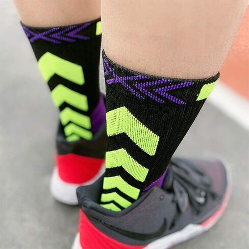 Basketball Socks Outdoor Athletic Crew Socks Thick Compression Long Running Sports Socks for Men & Women 4 Pack in Saudi Arabia