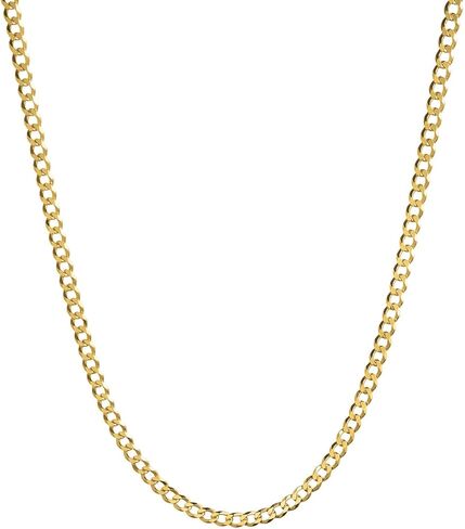 White Gold Plated 3mm 4mm Solid Sterling Silver .925 Cuban Curb Link Chain Necklace in Kuwait