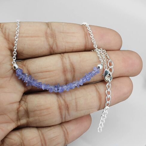 Gempires 7 Chakra Crystal Chips Necklace, Healing Stone Necklace, Meditation Necklace, Yoga Jewelry gifts for Women,18 inches Adjustable Silver Plated Chain in Saudi Arabia