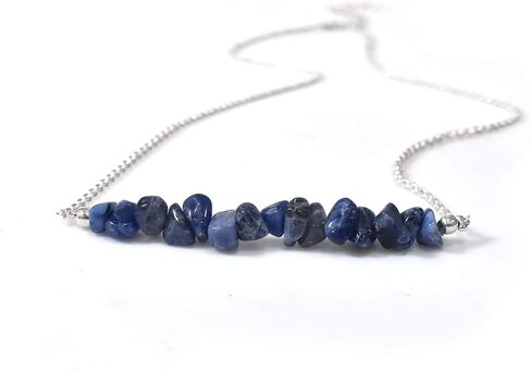 Gempires 7 Chakra Crystal Chips Necklace, Healing Stone Necklace, Meditation Necklace, Yoga Jewelry gifts for Women,18 inches Adjustable Silver Plated Chain in Saudi Arabia