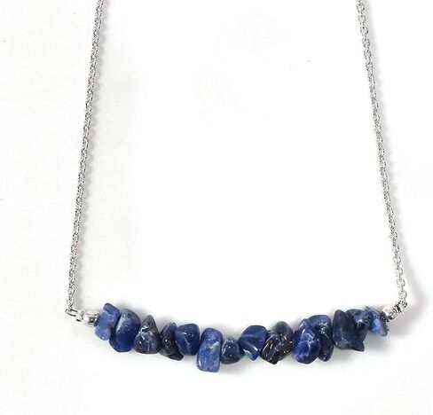 Gempires 7 Chakra Crystal Chips Necklace, Healing Stone Necklace, Meditation Necklace, Yoga Jewelry gifts for Women,18 inches Adjustable Silver Plated Chain in Saudi Arabia