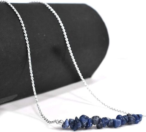 Gempires 7 Chakra Crystal Chips Necklace, Healing Stone Necklace, Meditation Necklace, Yoga Jewelry gifts for Women,18 inches Adjustable Silver Plated Chain in Saudi Arabia