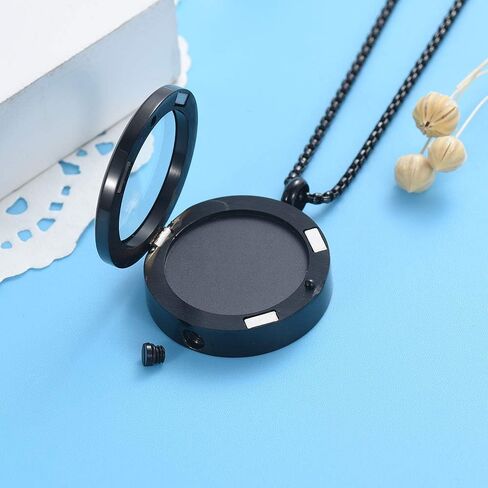 Oinsi Cremation Locket Necklace for Ashes of Loved One Carry Photo Glass Memorial Urn Jewelry 316L Stainless Steel Keepsake Gifts in Kuwait