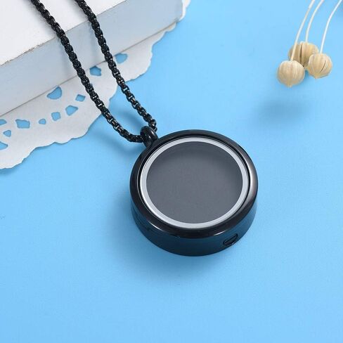 Oinsi Cremation Locket Necklace for Ashes of Loved One Carry Photo Glass Memorial Urn Jewelry 316L Stainless Steel Keepsake Gifts in Kuwait