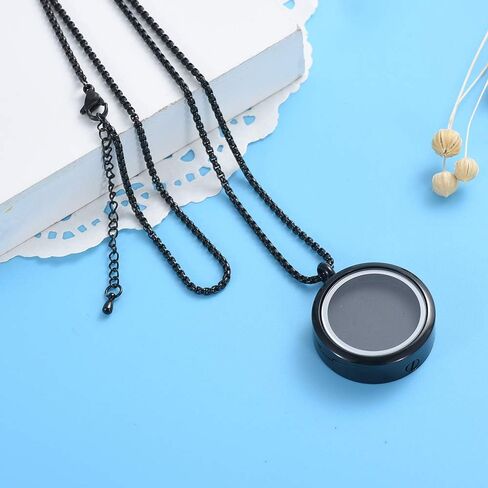 Oinsi Cremation Locket Necklace for Ashes of Loved One Carry Photo Glass Memorial Urn Jewelry 316L Stainless Steel Keepsake Gifts in Kuwait