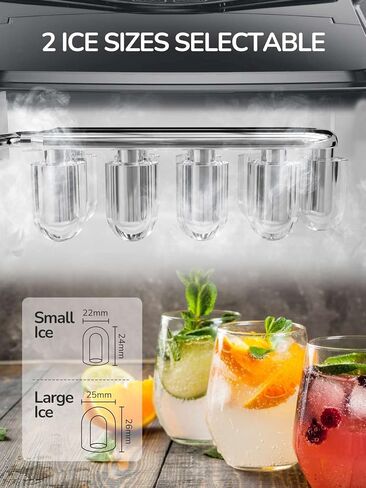 Silonn Ice Makers Countertop 9 Bullet Ice Cubes Ready in 6 Minutes & Perfectware - PW Icebags-DS-100ct 10lb Ice Bags with Drawstring-100ct in Kuwait