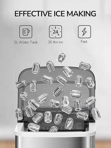 Silonn Ice Makers Countertop 9 Bullet Ice Cubes Ready in 6 Minutes & Perfectware - PW Icebags-DS-100ct 10lb Ice Bags with Drawstring-100ct in Kuwait