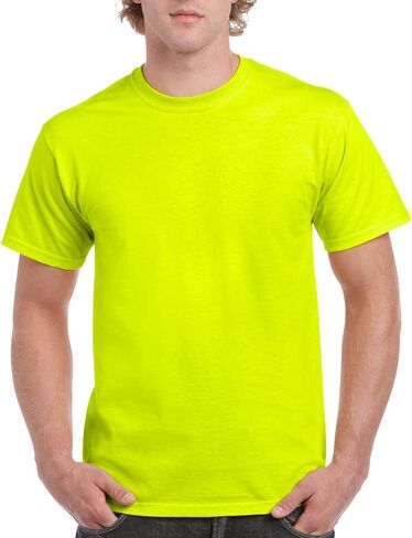 T-Shirt, Short-Sleeve, Safety Green Cotton, XL in Saudi Arabia