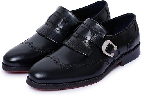 حذاء Lethato الرجالي Wingtip Brogue Kiltie Monk Strap Loafer Dress in Kuwait