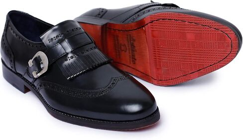 حذاء Lethato الرجالي Wingtip Brogue Kiltie Monk Strap Loafer Dress in Kuwait