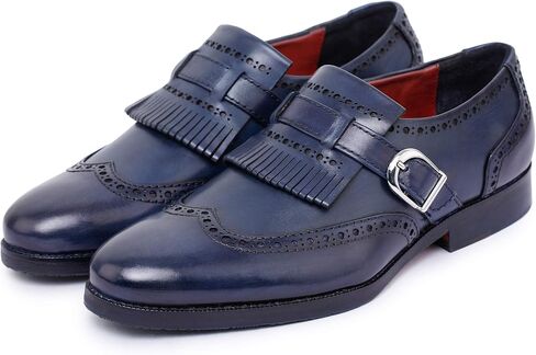 حذاء Lethato الرجالي Wingtip Brogue Kiltie Monk Strap Loafer Dress in Kuwait