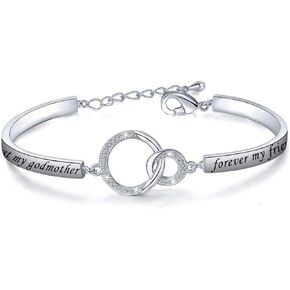 Zuo Bao Christian Jewelry Religious Gift First My Godmother Forever My Friendship Bracelet Godmother Gift from Goddaughter Godson Godchild