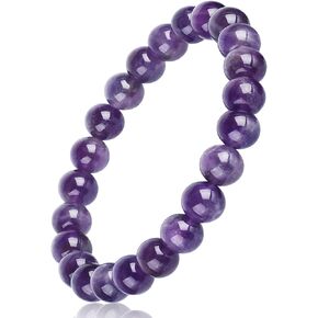 Handmade Amethyst Bracelet, Love Friendship Anxiety Healing Crystal Stone Protection Spiritual Amethyst Bracelet, Business Money Wealth Prosperity Good Luck Energy Beaded Bracelets for Men Women