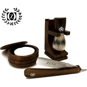 VINTAGE WOODEN MADE 5 PC CUT THROAT SHAVE READY STRAIGHT RAZOR SHAVING SET/KIT in Saudi Arabia