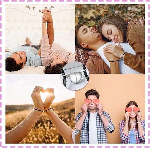 أساور للأزواج على شكل قلب من Tarsus، هدايا مجوهرات عيد الحب المتطابقة لصديقك وصديقتك والرجال in Kuwait