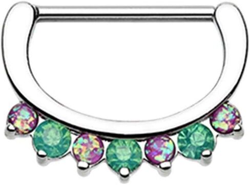 Covet Jewelry Classic Opal Sparkle Nipple Clicker in Saudi Arabia