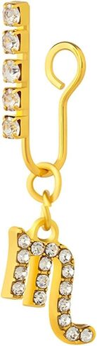 Lieson 1Pcs Mens Womens Nose Ring, Nose Rings Alloy 12 Constellations Cubic Zirconia Fake Nose Ring Nose Rings Piercing Jewelry in Saudi Arabia
