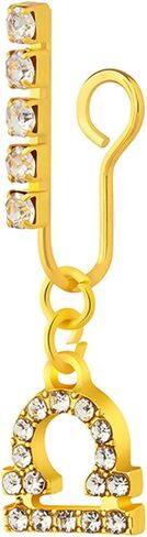 Lieson 1Pcs Mens Womens Nose Ring, Nose Rings Alloy 12 Constellations Cubic Zirconia Fake Nose Ring Nose Rings Piercing Jewelry in Saudi Arabia