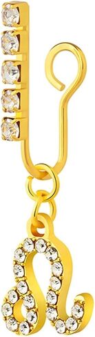 Lieson 1Pcs Mens Womens Nose Ring, Nose Rings Alloy 12 Constellations Cubic Zirconia Fake Nose Ring Nose Rings Piercing Jewelry in Saudi Arabia