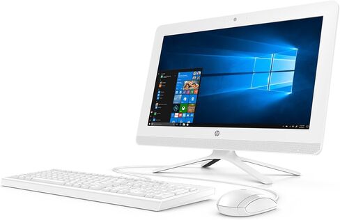 HP 20-inch All-in-One Computer, Intel Celeron J4005, 4GB RAM, 1TB Hard Drive, Windows 10 (20-c410, White) - 3KZ89AA#ABA in Saudi Arabia