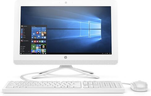 HP 20-inch All-in-One Computer, Intel Celeron J4005, 4GB RAM, 1TB Hard Drive, Windows 10 (20-c410, White) - 3KZ89AA#ABA in Saudi Arabia