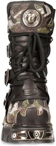 NEW ROCK Boots 591 Flame Metallic Leather Men's Goth Punk Biker Fashion in Kuwait