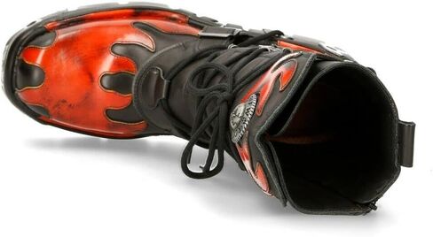 NEW ROCK Boots 591 Flame Metallic Leather Men's Goth Punk Biker Fashion in Kuwait