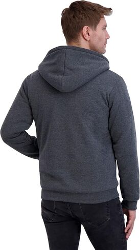 Men’s Full Zip Up Sweatshirt - Fleece Sherpa Lined Hoodie for Men - Warm Jacket in Saudi Arabia