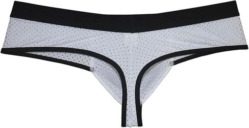 OROCOJUCO Mens Breath Holes Bikini Underwear Cheeky Boxer Briefs Extra Skimpy Brazilian Bikini Pouch Trunks in Kuwait