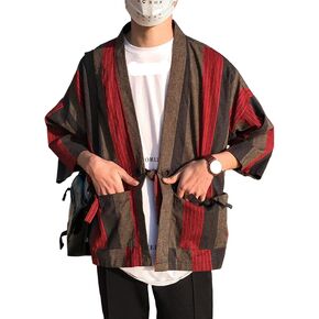 قمصان AITFINEISM الرجالية كيمونو خفيفة الوزن من القطن مفتوحة من الأمام in Kuwait