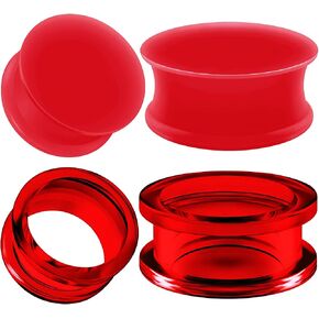 BIG GAUGES 2 Pairs Black Silicone Double Flared Saddle Piercing Jewelry Stretcher Ear Plugs Earring Lobe Acrylic External Flesh Tunnel in Saudi Arabia