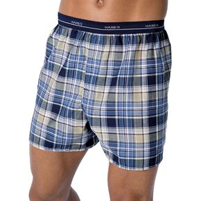 Hanes Men's 5-Pack Woven Exposed Waistband Boxers in Kuwait