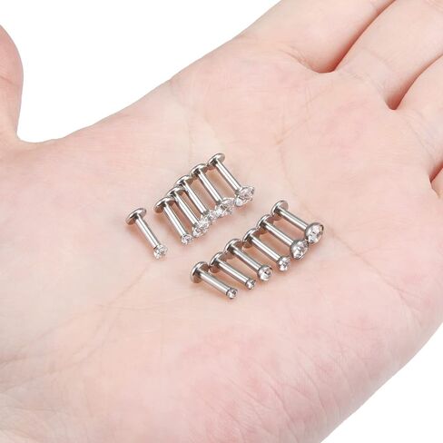 Vsnnsns 14G Lip Rings Stainless Steel Labret Jewelry Monroe Lip Rings Nail Cartilage Tragus Helix Earrings Studs Medusa Piercing Jewelry for Women Men Cubic Zirconia 2MM 3MM 4MM in Kuwait