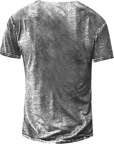 Men's Vintage Short Sleeve Henley Shirts Casual Button Down T-Shirts in Kuwait
