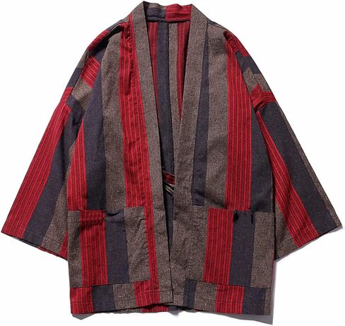 قمصان AITFINEISM الرجالية كيمونو خفيفة الوزن من القطن مفتوحة من الأمام in Kuwait