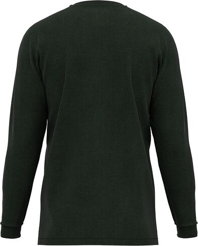 Maks Spill and Stain Resistance Loose Fit Heavyweight Rib Knit Cotton Long Sleeve Pocket Henley T-Shirts in Kuwait