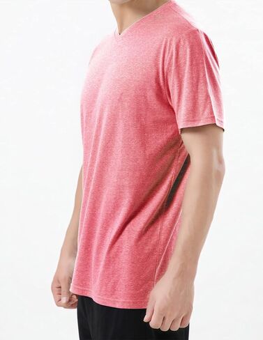 Pink Shirt Men Cotton Blend Short Sleeve Tshirt, Slim Fit Premium Casual Tees in Saudi Arabia