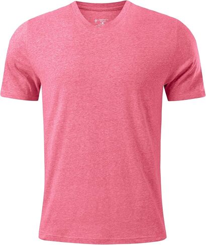 Pink Shirt Men Cotton Blend Short Sleeve Tshirt, Slim Fit Premium Casual Tees in Saudi Arabia