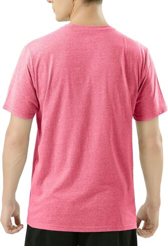 Pink Shirt Men Cotton Blend Short Sleeve Tshirt, Slim Fit Premium Casual Tees in Saudi Arabia