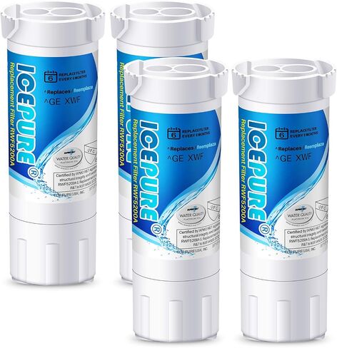 Icepure XWF （𝐍𝐎𝐓 𝐗𝐖𝐅𝐄） استبدال مرشح المياه لـ GE XWF ، WR17X30702 ، GE French Doors و Slide-Tanded GDE25 ، GFE26 ، GNE25 ، GNE27 ، GYE18 ، GBE21 ، GDE21 ، GNE21 ، GFE24 juleine 4pack in Kuwait