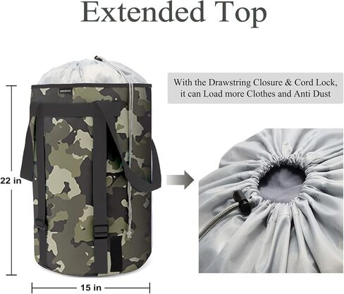 Laundry Basket Laundry Hamper Dirty Clothes Hamper Collapsible Foldable Laundry Bin Bag Backpack with Handles and Lid Large Tall Water-Proof Polyester Sturdy Durable Dark Blue in Kuwait