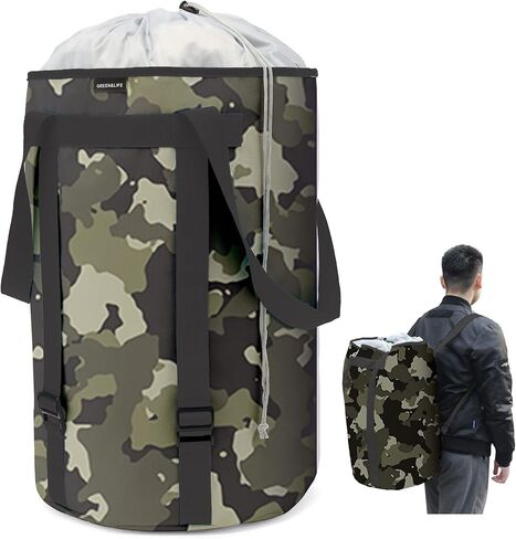 Laundry Basket Laundry Hamper Dirty Clothes Hamper Collapsible Foldable Laundry Bin Bag Backpack with Handles and Lid Large Tall Water-Proof Polyester Sturdy Durable Dark Blue in Kuwait