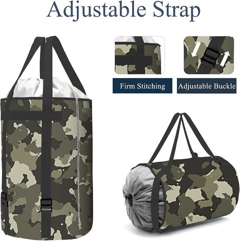 Laundry Basket Laundry Hamper Dirty Clothes Hamper Collapsible Foldable Laundry Bin Bag Backpack with Handles and Lid Large Tall Water-Proof Polyester Sturdy Durable Dark Blue in Kuwait