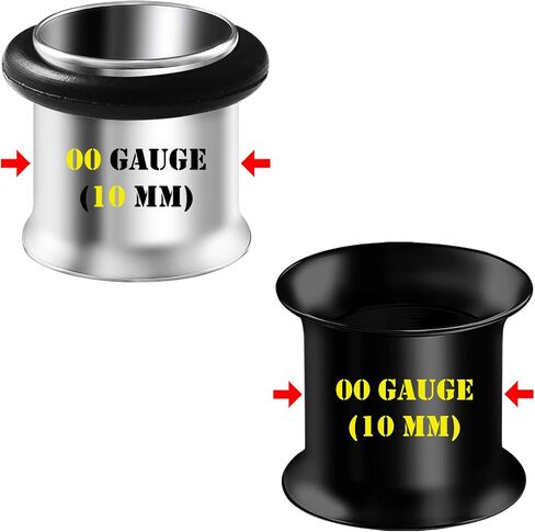 BIG GAUGES 2 Pairs Stainless Steel Black Anodized Single Double Flared Piercing Jewelry Ear Tunnel Stretcher Earring Lobe Plugs in Saudi Arabia
