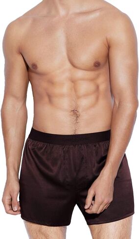 CHUOCHU Men's Silk Boxer Shorts - Pure Mulberry Silk Underwear, Luxury Sleepwear, Pajamas Lounge Shorts - Improved Waistband in Saudi Arabia