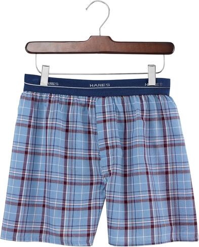 Hanes Men's 5-Pack Woven Exposed Waistband Boxers in Kuwait