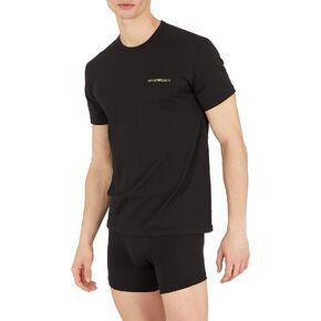 Emporio Armani Men's 2 Pack Pure Cotton Eagle Logo Regular Fit T-Shirt in Saudi Arabia