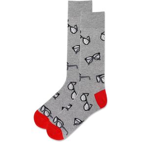 HotSox Men's Glasses Socks 1 Pair, Grey Heather, Men's 10-13 Shoe in Kuwait