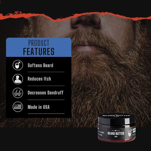 Fresh Beards Shipwrecked Beard Butter - Bay Rum, Clove, and Caribbean Spice Fragrance - Scented Mens Beard and Mustache Conditioner - Natural Soothing Anti-Itch Moisturizer and Softener for Healthy Beard Growth in Saudi Arabia